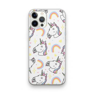 Rainbow Unicorn: iPhone 12 Pro Transparant Hoesje