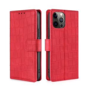iPhone 7 hoesje - Bookcase - Pasjeshouder - Portemonnee - Krokodil patroon - Kunstleer - Rood