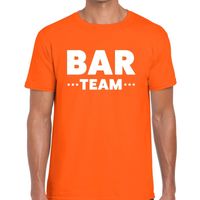 Bar team / personeel tekst t-shirt oranje heren