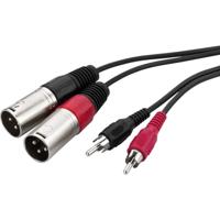 Monacor 0069020 XLR / Cinch Audio Verbindingskabel [2x XLR-stekker - 2x Cinch-stekker] 1 m Zwart