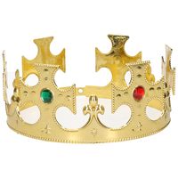 Gouden Koning / prinsen kroon voor heren - 7 x 59 cm   - - thumbnail