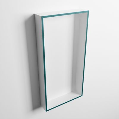 MONDIAZ EASY Nis 59,5x29,5cm in solid surface kleur Smag | Talc. 1 vak geschikt voor in- of opbouw