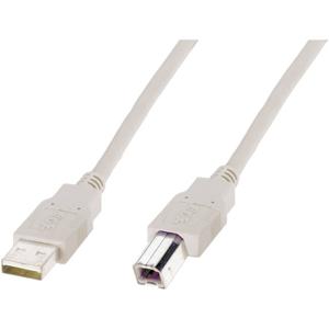 Digitus USB-kabel USB 2.0 USB-A stekker, USB-B stekker 1.80 m Beige Rond, Afgeschermd (dubbel) AK-300105-018-E