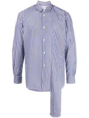 Comme Des Garçons Shirt chemise superposée en coton à rayures - Bleu