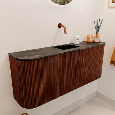 Toiletmeubel Mondiaz Joya Dlux | 103.2 cm | Meubelkleur Ruby | Faye wastafel Lava Wasbak Midden | Zonder kraangat(en)