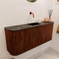 Toiletmeubel Mondiaz Joya Dlux | 103.2 cm | Meubelkleur Ruby | Faye wastafel Lava Wasbak Midden | Zonder kraangat(en)