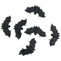 Chaks nep vleermuizen 10 cm - zwart - 6x stuks - griezel/horror thema decoratie dieren   -