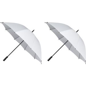 2x Golf stormparaplus wit windproof 130 cm   -