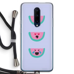 Smiley watermeloen: OnePlus 7 Pro Transparant Hoesje met koord