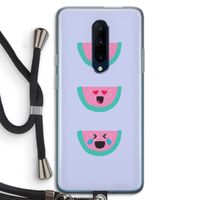 Smiley watermeloen: OnePlus 7 Pro Transparant Hoesje met koord