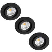 3 PACK - LED's Light Pro LED Inbouwspot Zwart - DimToWarm - Ø 68mm - Kantelbaar - Warm wit licht - CRI95- Dimbaar 3 PACK - LED's Light Pro LED Inbouwspot Zwart - DimToWarm - Ø 68mm - Kantelbaar - Warm wit licht - CRI95- Dimbaar