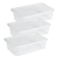 Sunware opslagbox Nesta - 3x - kunststof - 30 liter - transparant - 59 x 39 x 17 cm