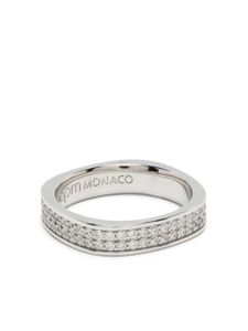 APM Monaco bague Chunky pavée de zircons - Argent