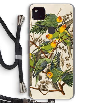 Carolinaparkiet: Pixel 4a 5G Transparant Hoesje met koord