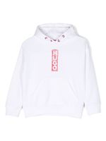 HUGO KIDS hoodie en coton à logo imprimé - Blanc