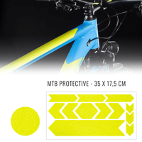 Fiets frame bescherming stickerset neon geel