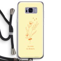 No rain no flowers: Samsung Galaxy S8 Transparant Hoesje met koord