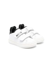 Moschino Kids baskets en cuir Teddy Bear à attache scratch - Blanc