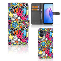 OPPO Reno8 Wallet Case met Pasjes Punk Rock