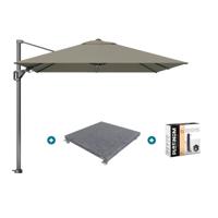 Platinum Voyager zweefparasol T2 2,7x2,7 m. - Taupe met voet en hoes