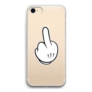 Middle finger white: iPhone 7 Transparant Hoesje