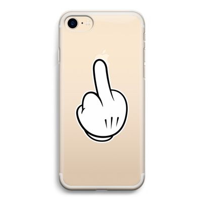 Middle finger white: iPhone 7 Transparant Hoesje