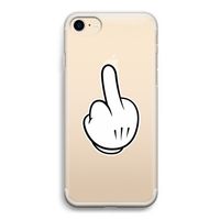 Middle finger white: iPhone 7 Transparant Hoesje