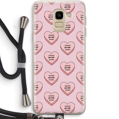 Chicks before dicks: Samsung Galaxy J6 (2018) Transparant Hoesje met koord