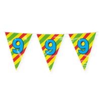Verjaardag 9 jaar thema Vlaggetjes - Feestversiering - 10m - Folie - Dubbelzijdig Verjaardag 9 jaar thema Vlaggetjes - Feestversiering - 10m - Folie - Dubbelzijdig