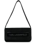 Karl Lagerfeld sac porté épaule IKON K médium en daim - Noir