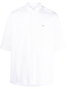 Calvin Klein chemise en coton stretch à manches courtes - Blanc