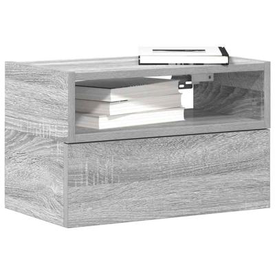Nachtkastjes 2st wandgemonteerd 45x26x28,5cm grijs sonoma eiken
