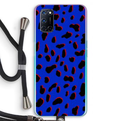 Blue Leopard: Oppo A52 Transparant Hoesje met koord
