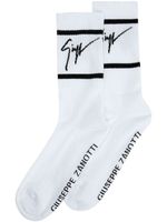 Giuseppe Zanotti chaussettes 3/4 en maille intarsia - Blanc - thumbnail