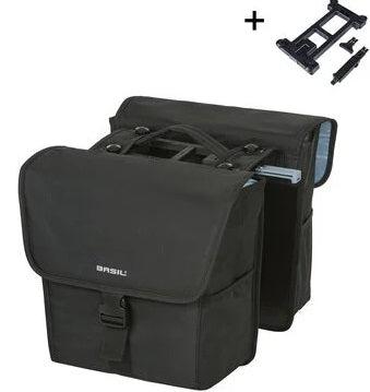 Basil Dubbele fietstas go mik 32 liter - zwart