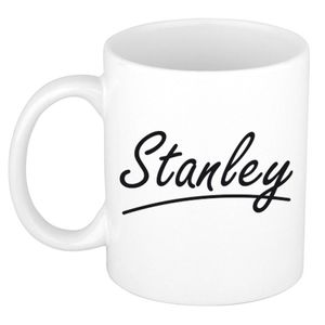 Stanley voornaam kado beker / mok sierlijke letters - gepersonaliseerde mok met naam - Naam mokken