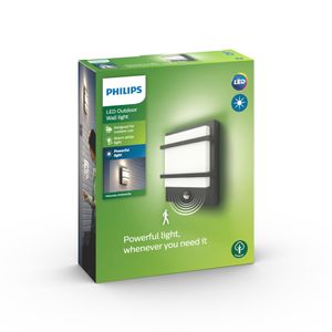 Philips - Petronia buitenwandlamp met sensor antraciet