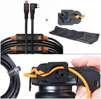 Tether Tools LeverLock & Cable Kit, Optima 10G, 31&apos; (9.2m), straight to right black