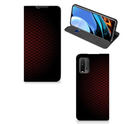 Xiaomi Poco M3 | Redmi 9T | Hoesje met Magneet | Geruit Rood