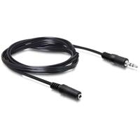 Delock 84002 Jackplug Audio Aansluitkabel [1x Jackplug male 3,5 mm - 1x Jackplug female 3,5 mm] 3 m Zwart