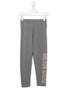 Golden Goose Kids legging à logo pailleté - Gris
