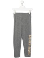 Golden Goose Kids legging à logo pailleté - Gris