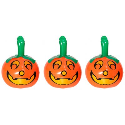 3x stuks halloween versiering opblaas pompoen van 46 cm