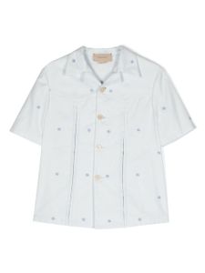 Gucci Kids chemise en coton à logo Double G - Bleu