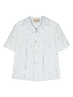 Gucci Kids chemise en coton à logo Double G - Bleu