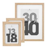 Fotolijstjes set - 1x voor 30 x 40 cm - 2x voor 18 x 24 cm - naturel - modern/strak ontwerp