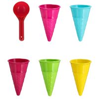 Speelgoed ijsjes met scoope - zandvormen/vormpjes - 6-delig - thumbnail