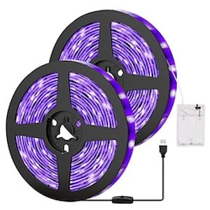 led uv black light strip paars led light strip usb interface met schakelaar of accubak smd2835 380-400nm uv led niet-waterdichte black light lamp geschikt voor fluorescerende dans en uv body coating Lightinthebox