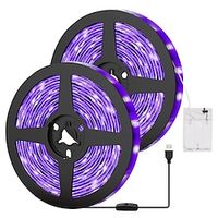 led uv black light strip paars led light strip usb interface met schakelaar of accubak smd2835 380-400nm uv led niet-waterdichte black light lamp geschikt voor fluorescerende dans en uv body coating Lightinthebox