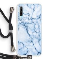 Blauw marmer: Huawei P Smart Pro Transparant Hoesje met koord